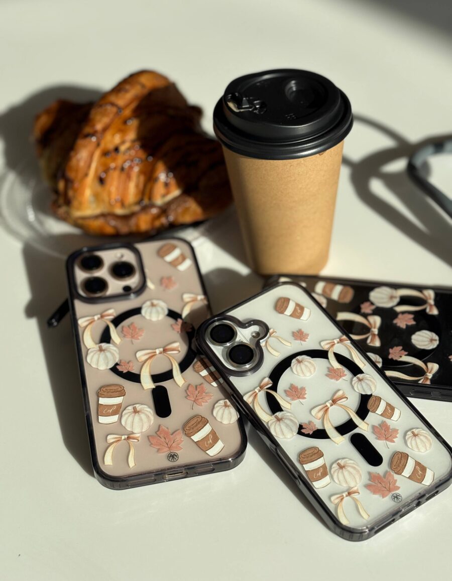 قاب موبایل مگ سیف مات طرح قهوه ی پاییزی