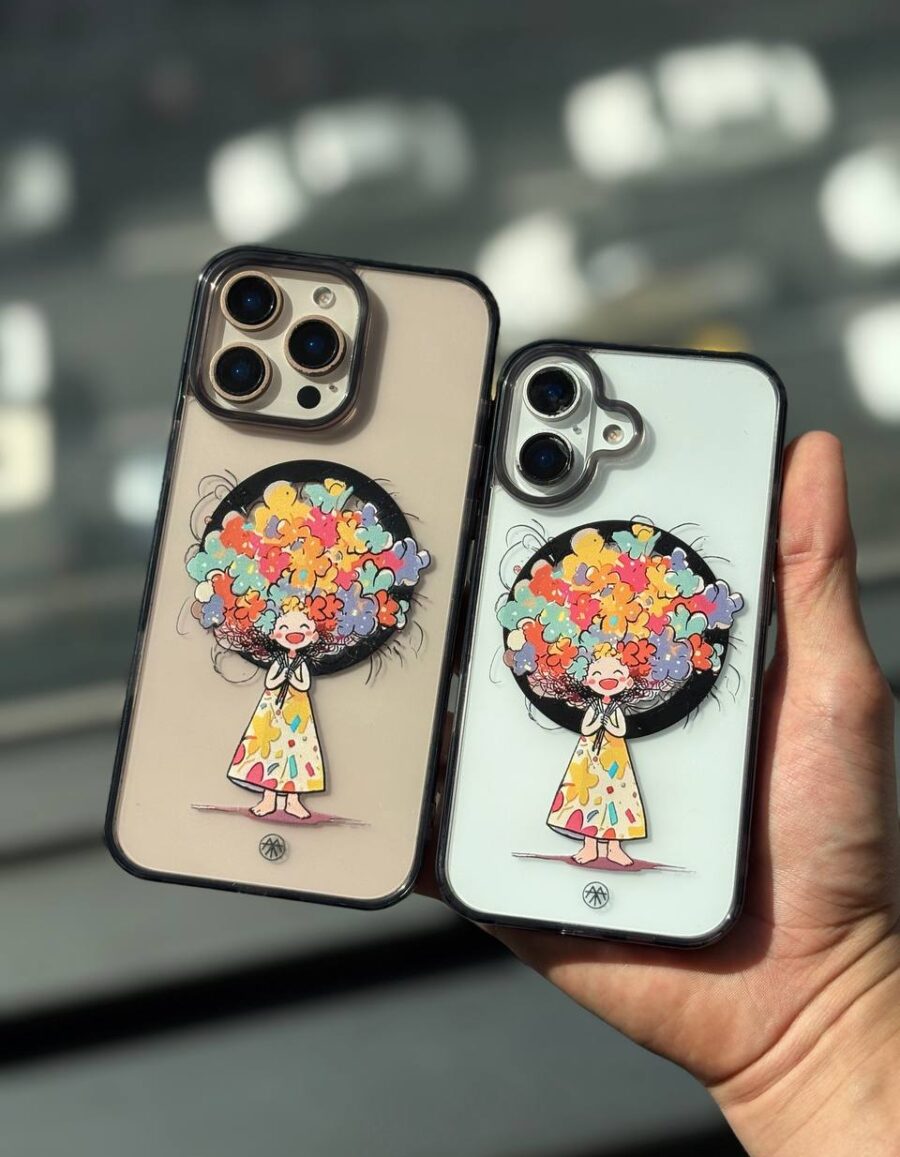 قاب موبایل مگ سیف مات دختر فرفری پاییزی